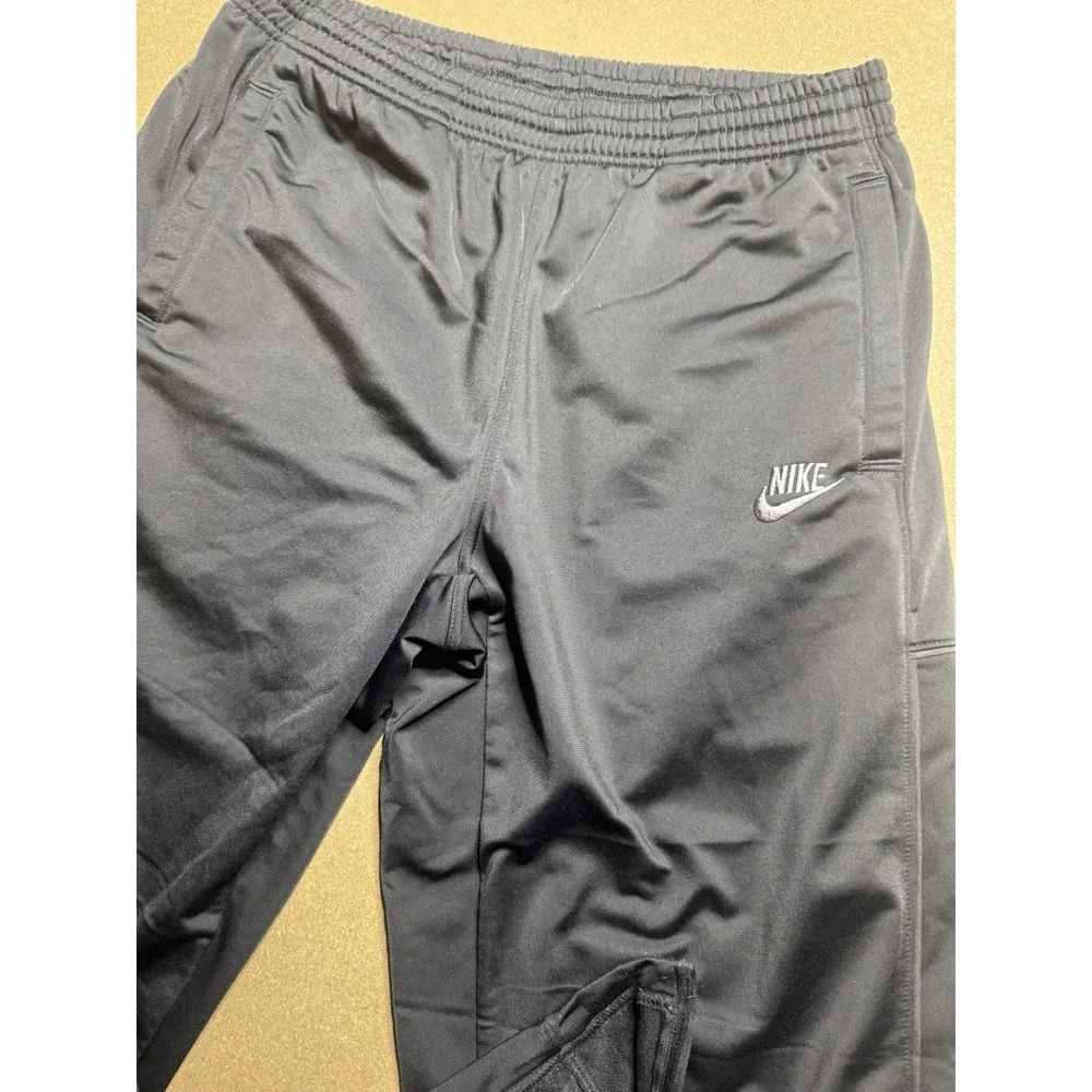 Vintage Nike Sportswear Sweat Pants Adult L Gray Logo Drawstring Heavy Ankle Zip